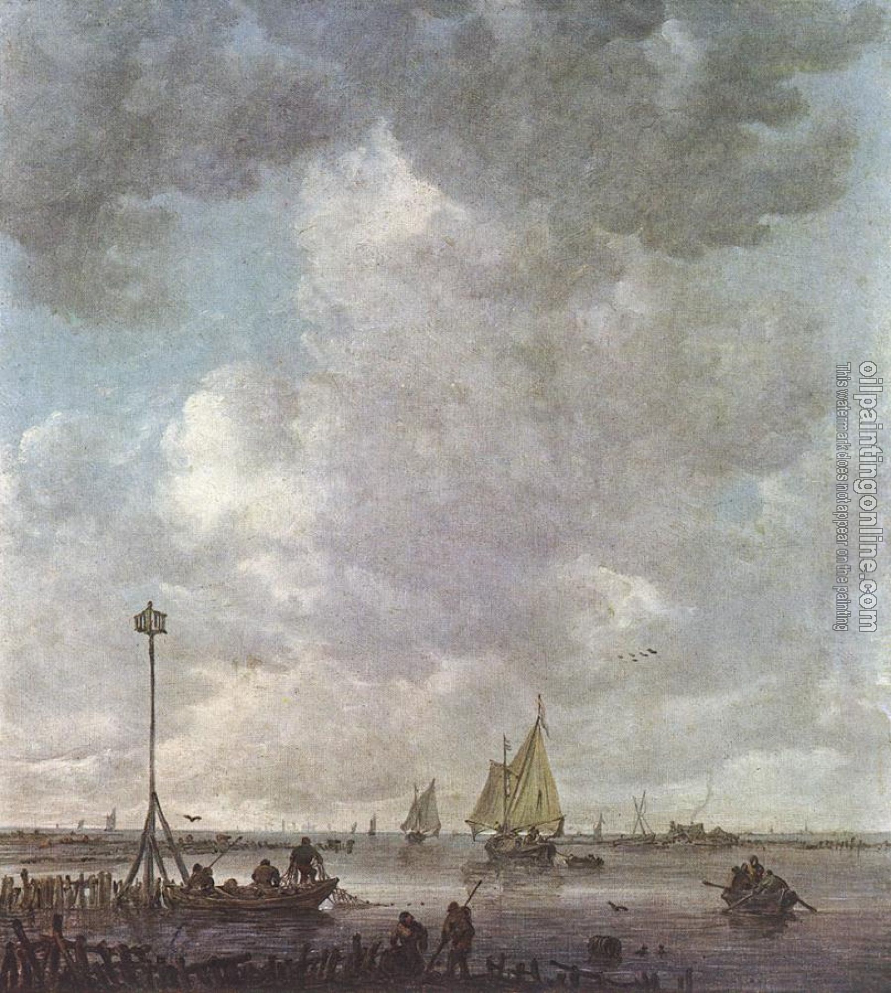Goyen, Jan van - Marine Landscape with Fishermen